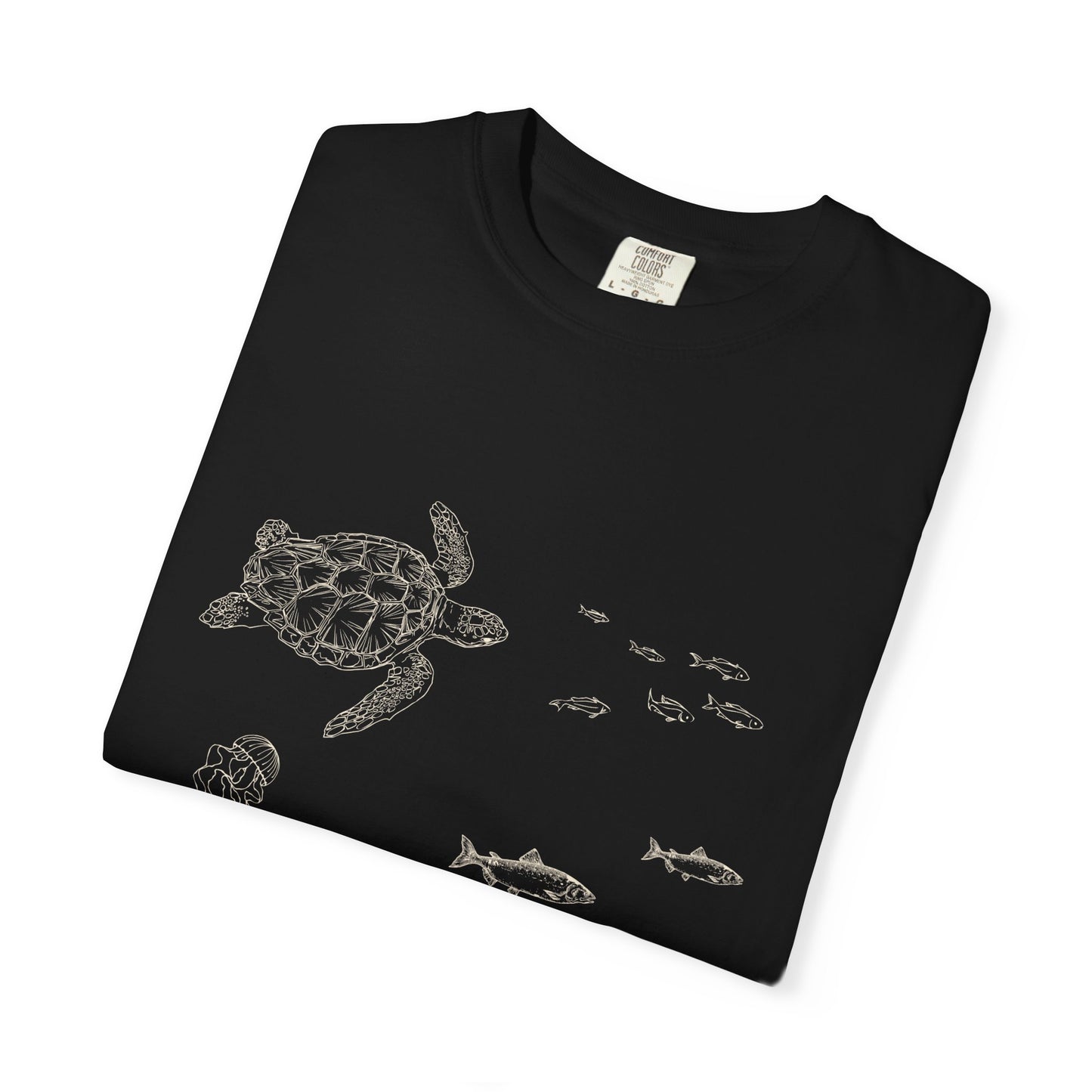 Cute Aquarium Sketch T-Shirt — Hand-Drawn Underwater Ocean Scene