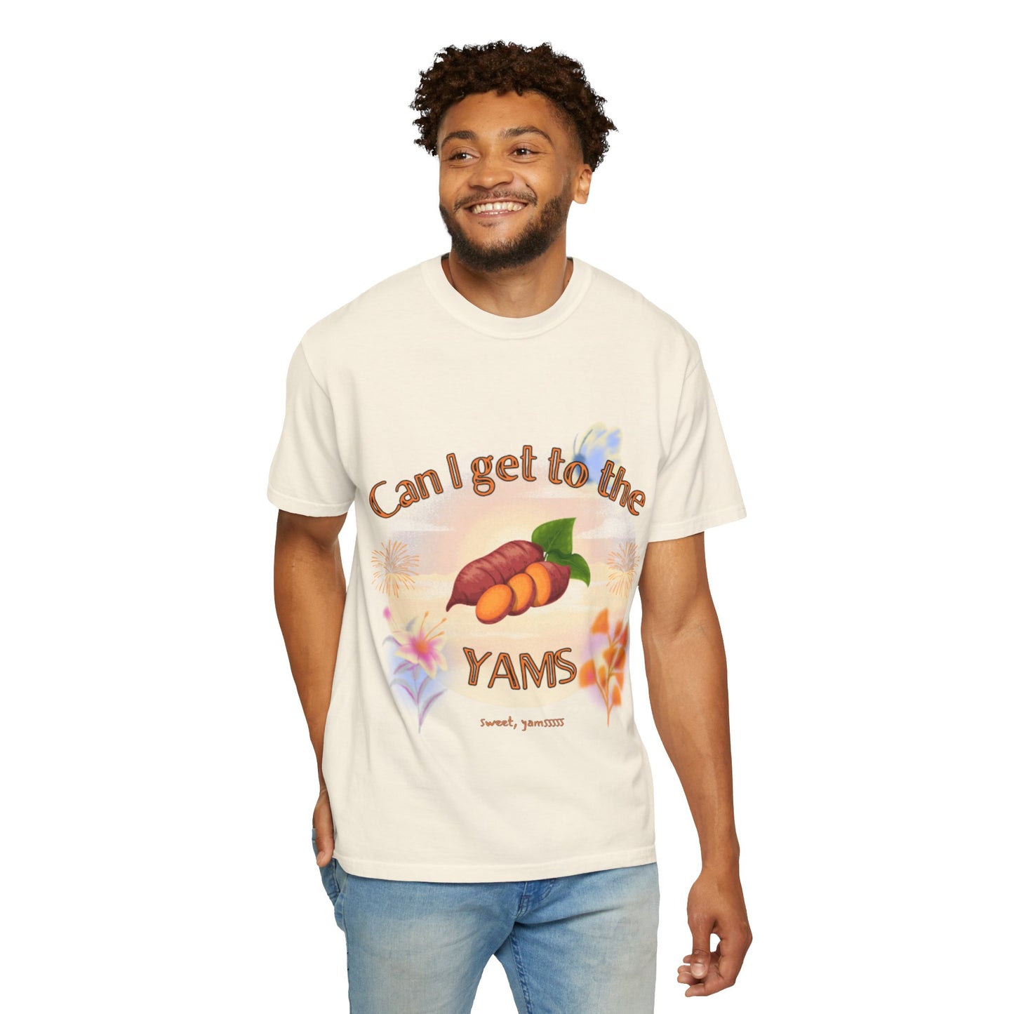 Can I Get to the Yams T-Shirt — Retro Sweet Potato Graphic Tee