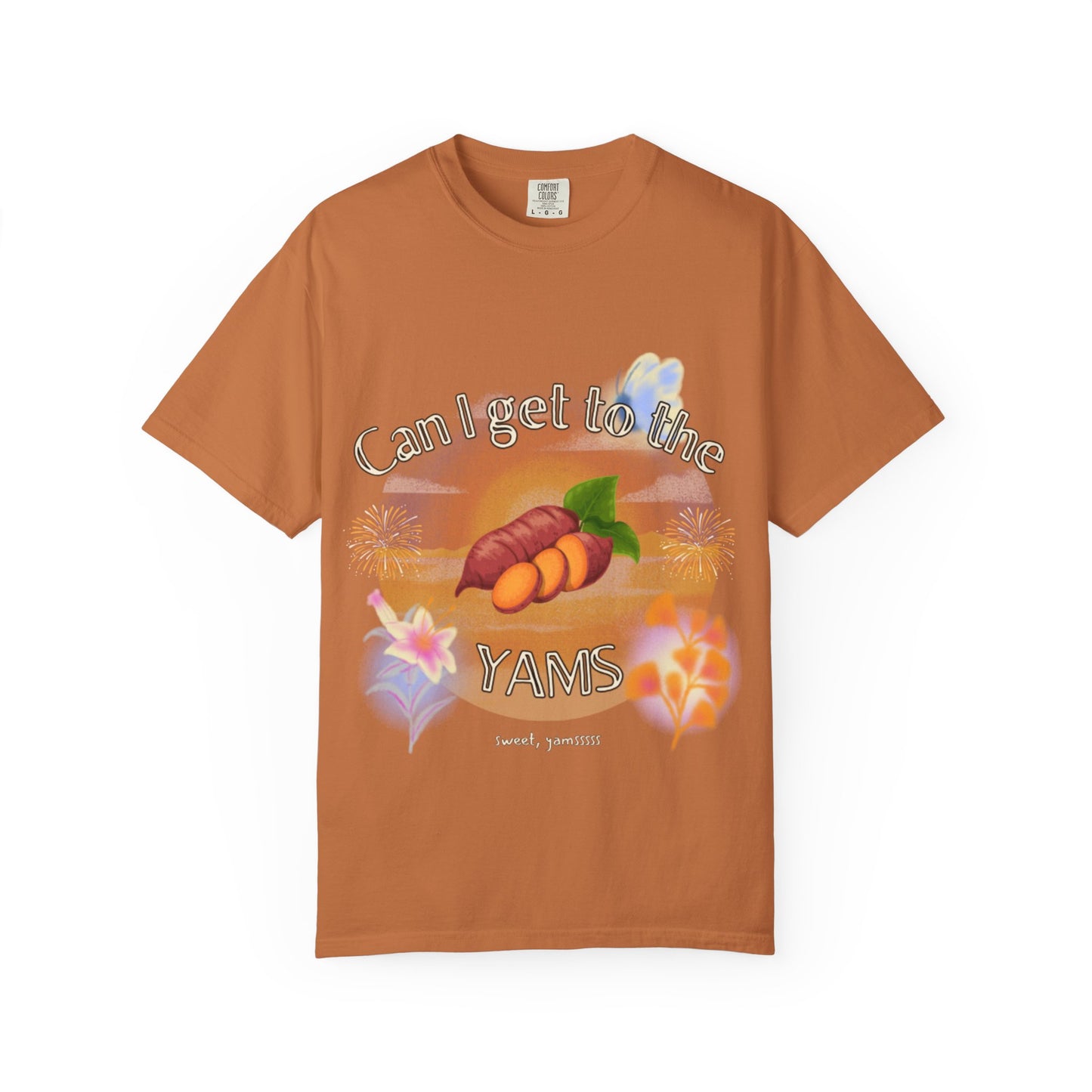 Can I Get to the Yams T-Shirt — Retro Sweet Potato Graphic Tee