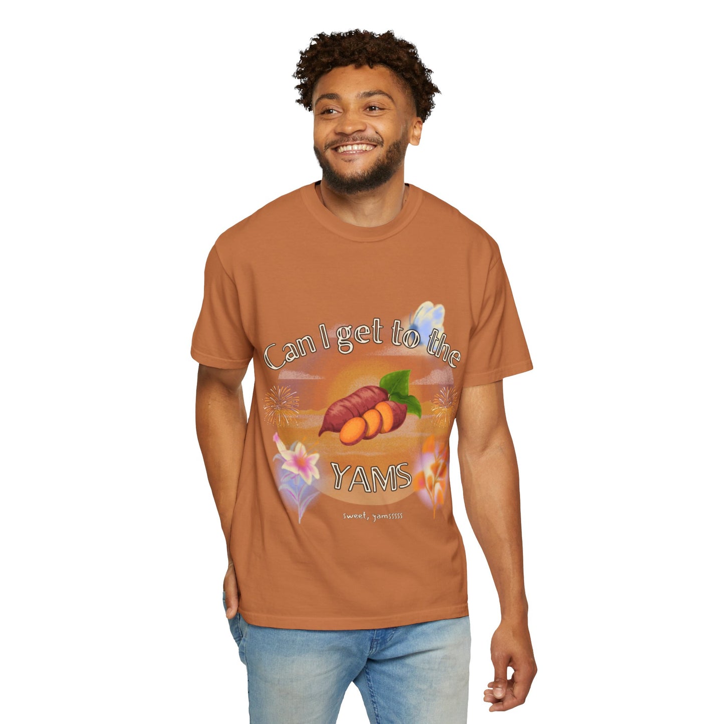 Can I Get to the Yams T-Shirt — Retro Sweet Potato Graphic Tee