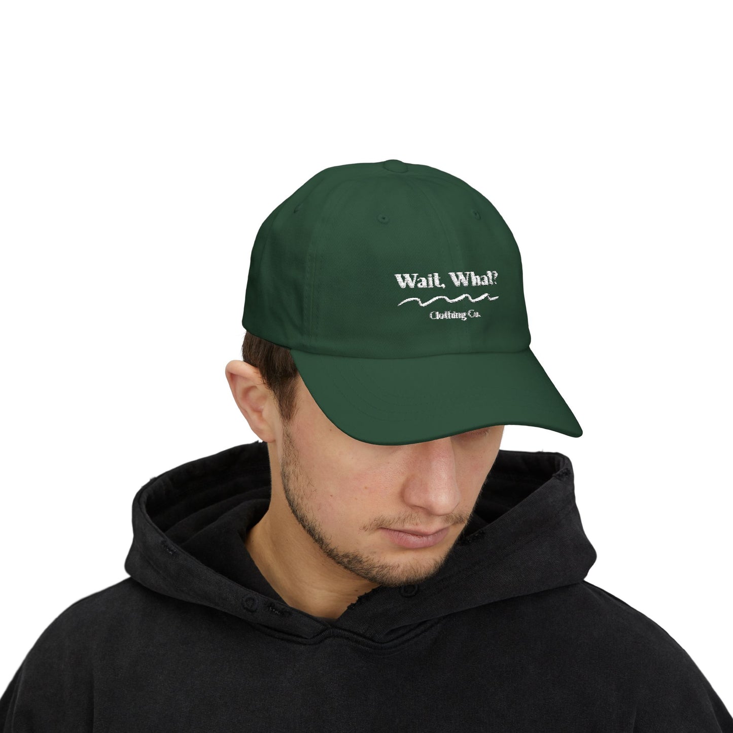 Wait, What? Clothing Co. Signature Dad Cap – Embroidered Casual Baseball Hat