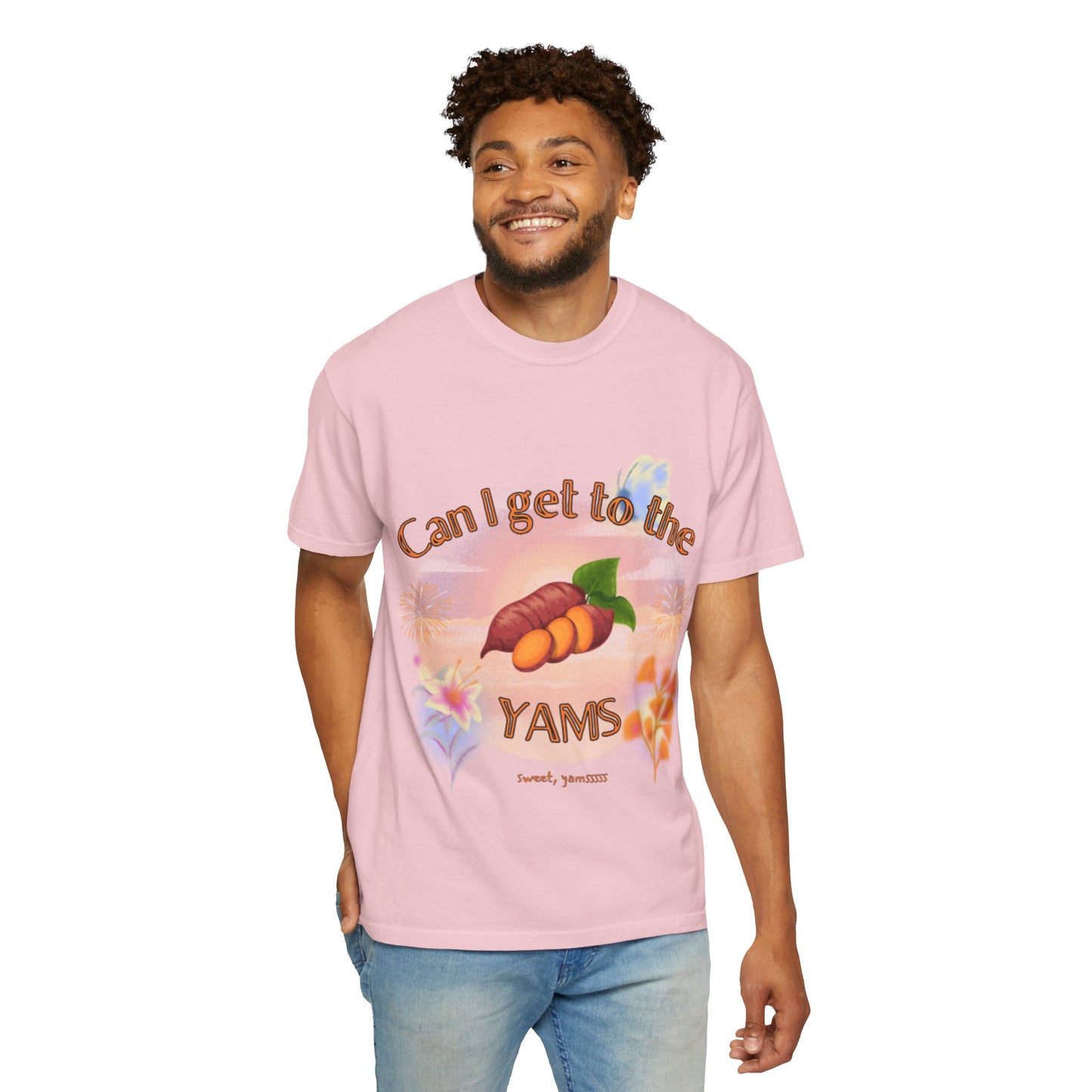Can I Get to the Yams T-Shirt — Retro Sweet Potato Graphic Tee