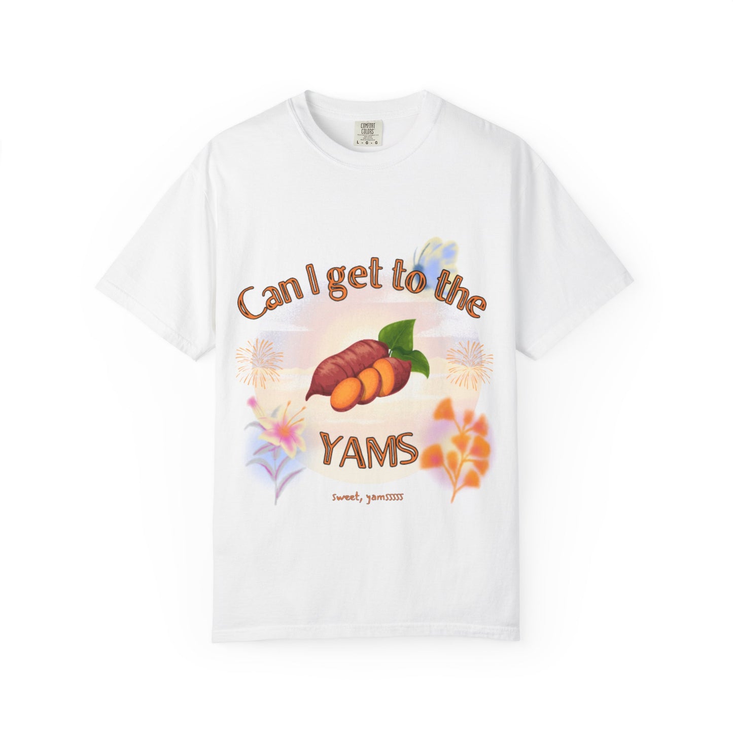 Can I Get to the Yams T-Shirt — Retro Sweet Potato Graphic Tee