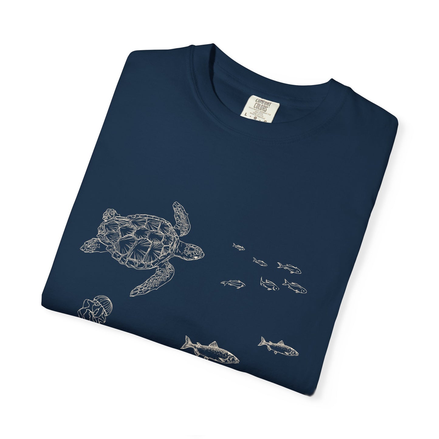 Cute Aquarium Sketch T-Shirt — Hand-Drawn Underwater Ocean Scene