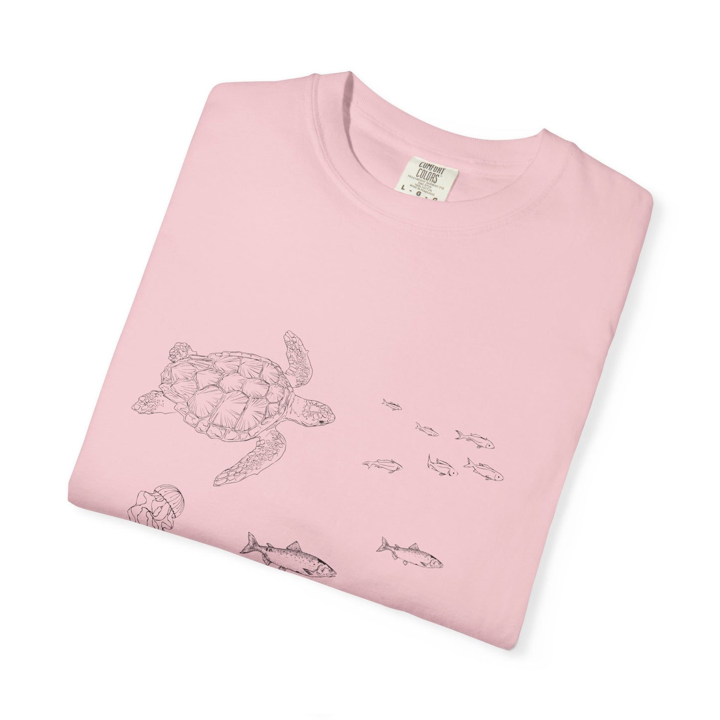 Cute Aquarium Sketch T-Shirt — Hand-Drawn Underwater Ocean Scene