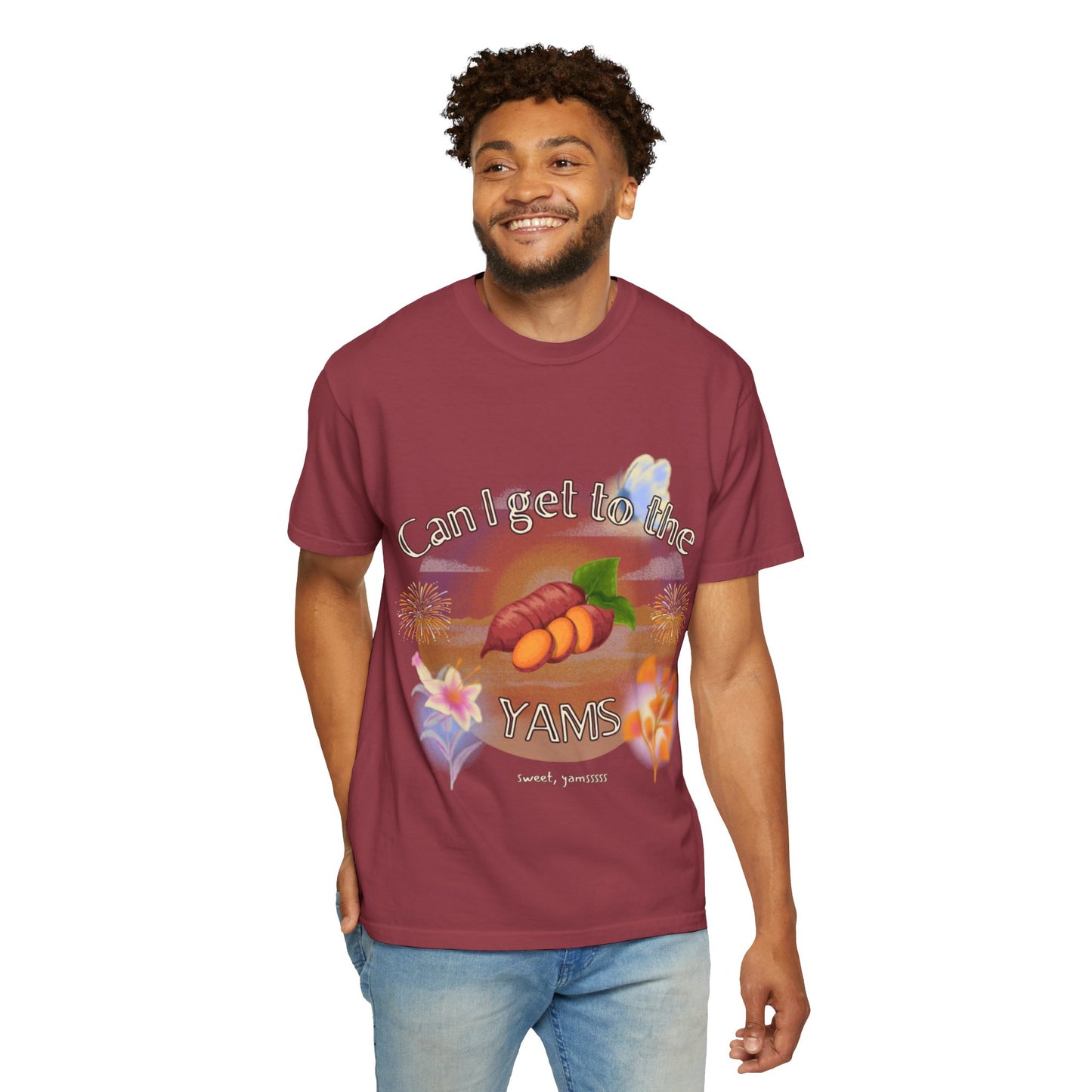 Can I Get to the Yams T-Shirt — Retro Sweet Potato Graphic Tee